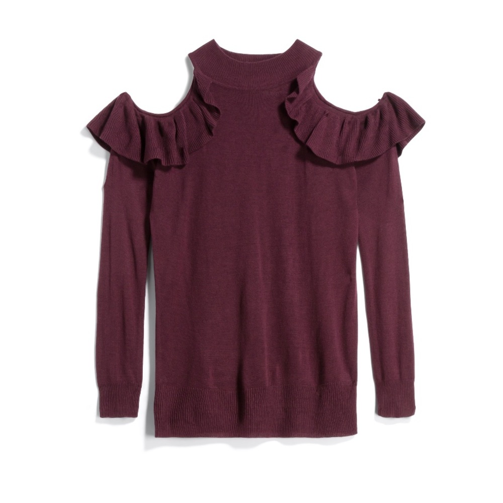 2/$10 Burgundy cold shoulder top from Stitch Lg